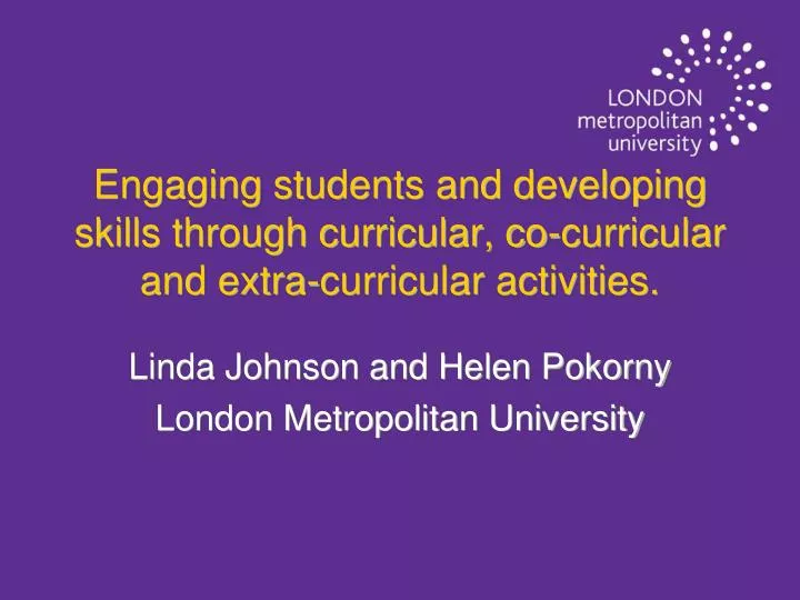 linda johnson and helen pokorny london metropolitan university