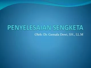 penyelesaian sengketa