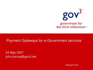 Payment Gateways for e-Government services