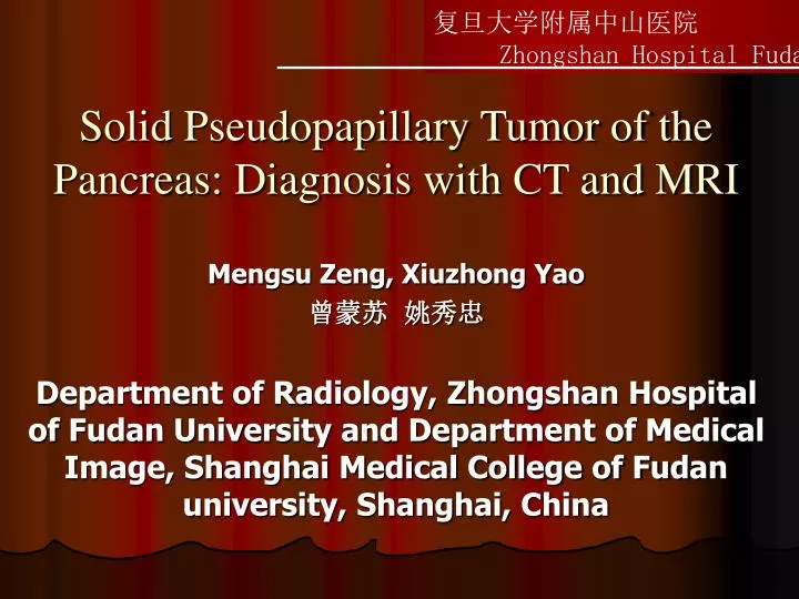 solid pseudopapillary tumor of the pancreas diagnosis with ct and mri