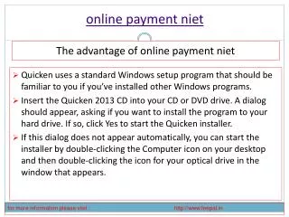 Benefit of using online payment niet
