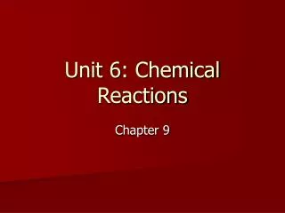 Unit 6: Chemical Reactions