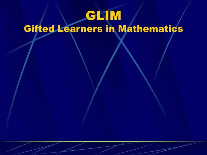 glim gifted learners in mathematics
