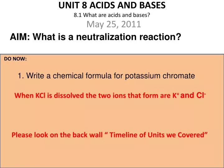 unit 8 acids and bases 8 1 what are acids and bases