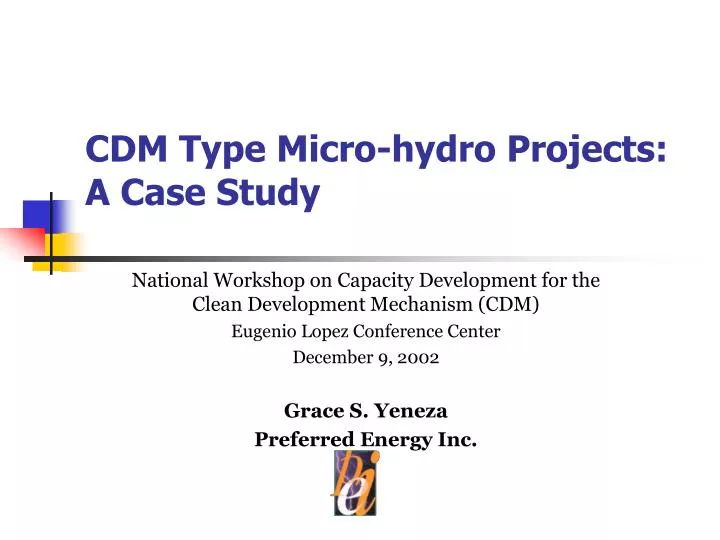 cdm type micro hydro projects a case study
