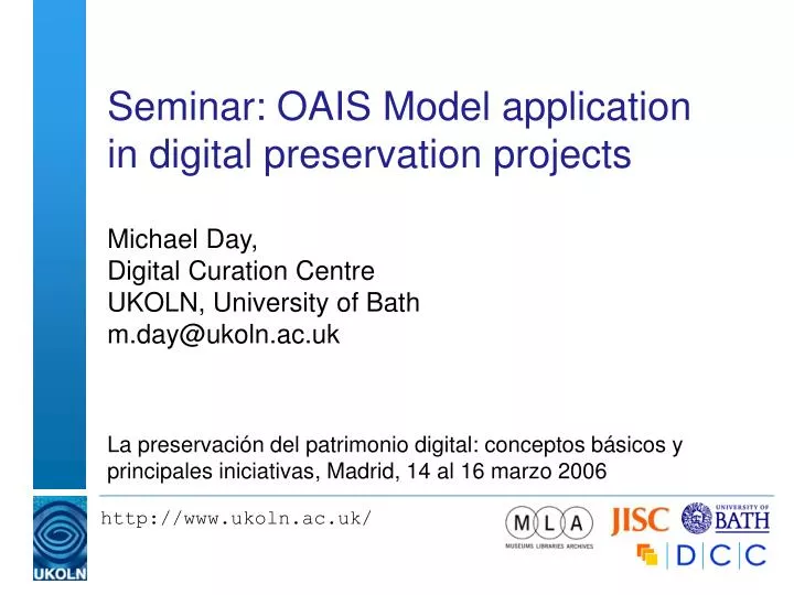seminar oais model application in digital preservation projects