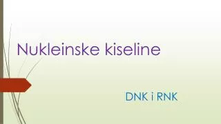 nukleinske kiseline
