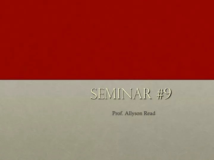 seminar 9