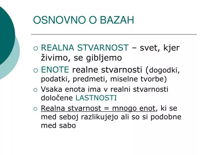 osnovno o bazah