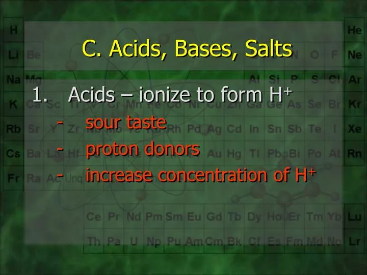 c acids bases salts