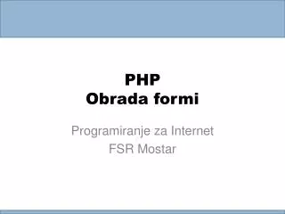 php obrada formi