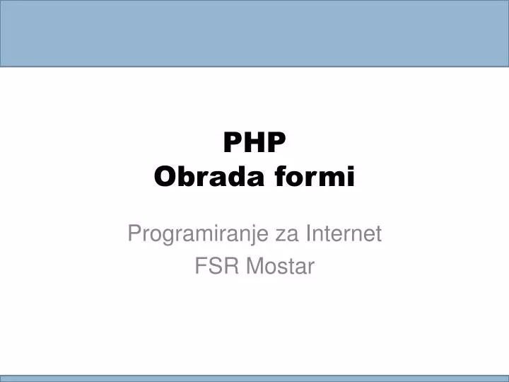 php obrada formi