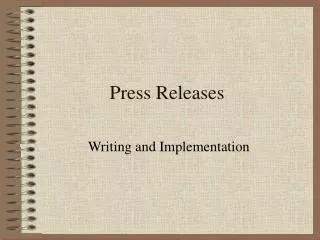 Press Releases