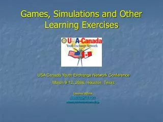 Games, Simulations and Other Learning Exercises