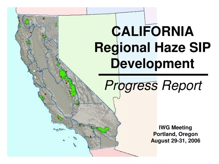 california regional haze sip development progress report