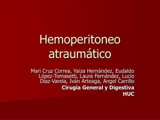 hemoperitoneo atraum tico