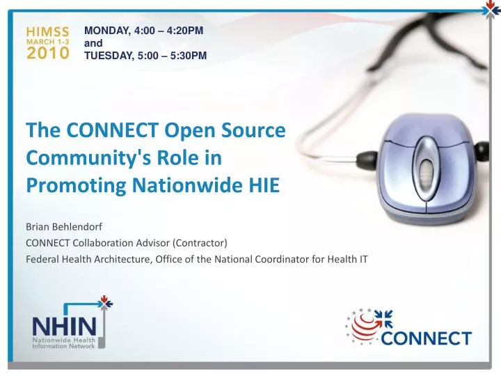 the connect open source community s role in promoting nationwide hie