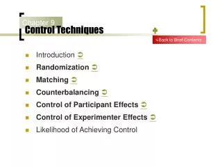 Control Techniques ?