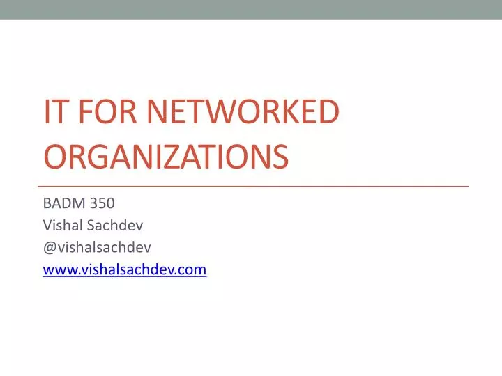 it for networked organizations