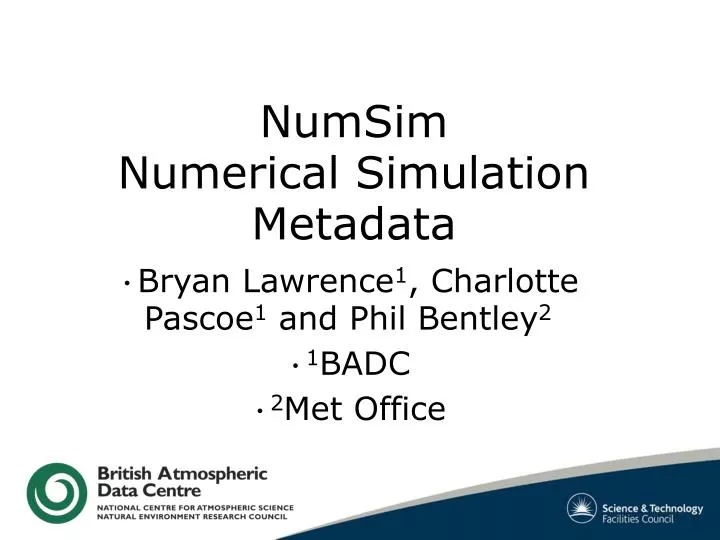 numsim numerical simulation metadata