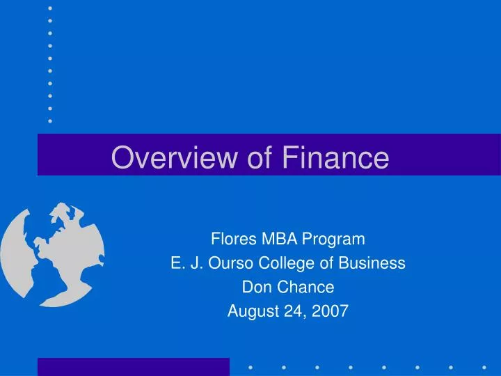 overview of finance