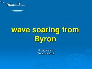 wave soaring from Byron