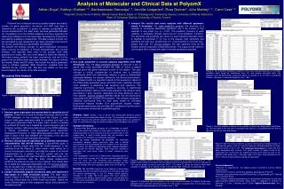 Analysis of Molecular and Clinical Data at PolyomX