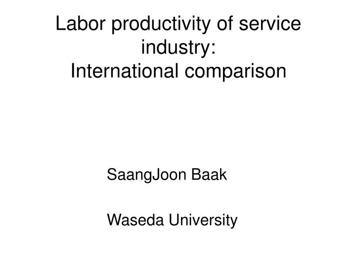 labor productivity of service industry international comparison