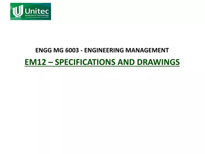 engg mg 6003 engineering management em12 specifications and drawings