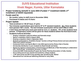 DJVS Educational Institution Vivek Nagar, Kumta, Uttar Karnataka