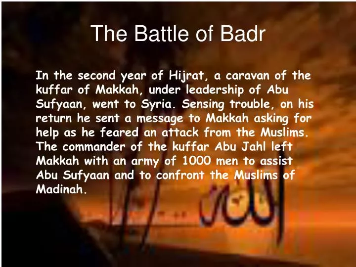 the battle of badr