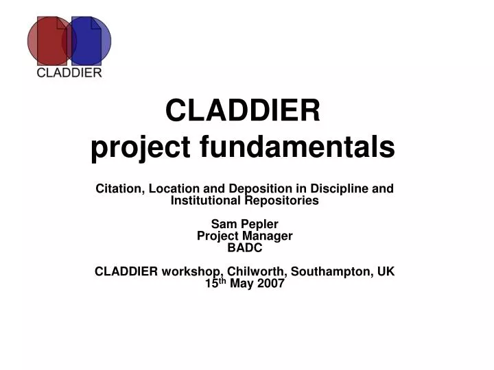 claddier project fundamentals