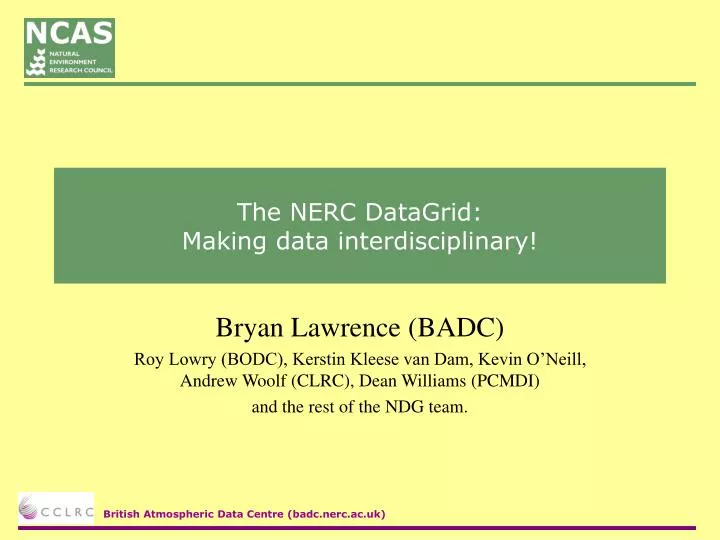 the nerc datagrid making data interdisciplinary