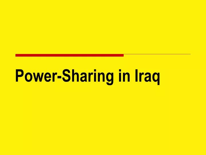 power sharing in iraq
