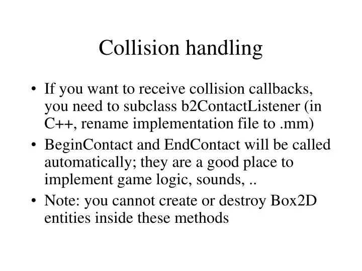 collision handling