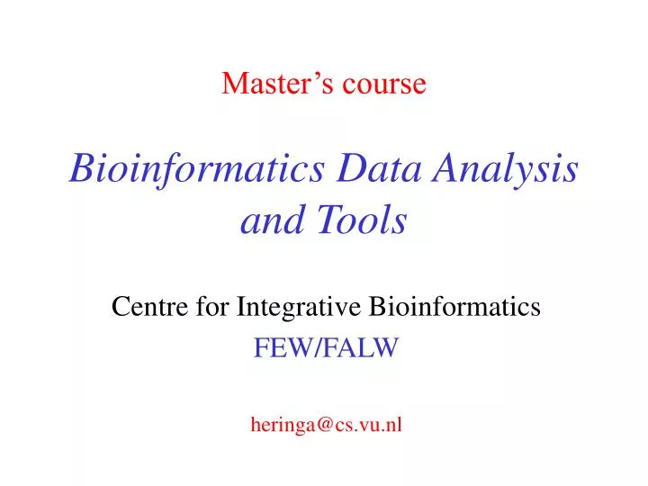 master s course bioinformatics data analysis and tools