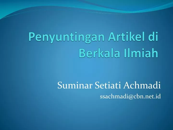 penyuntingan artikel di berkala ilmiah