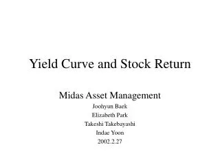 Yield Curve and Stock Return