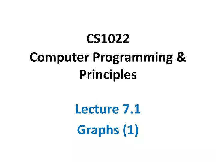 cs1022 computer programming principles