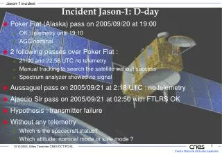 Poker Flat (Alaska) pass on 2005/09/20 at 19:00 OK : telemetry until 19:10 AGC nominal