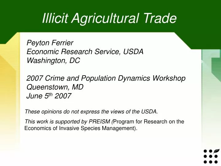 illicit agricultural trade
