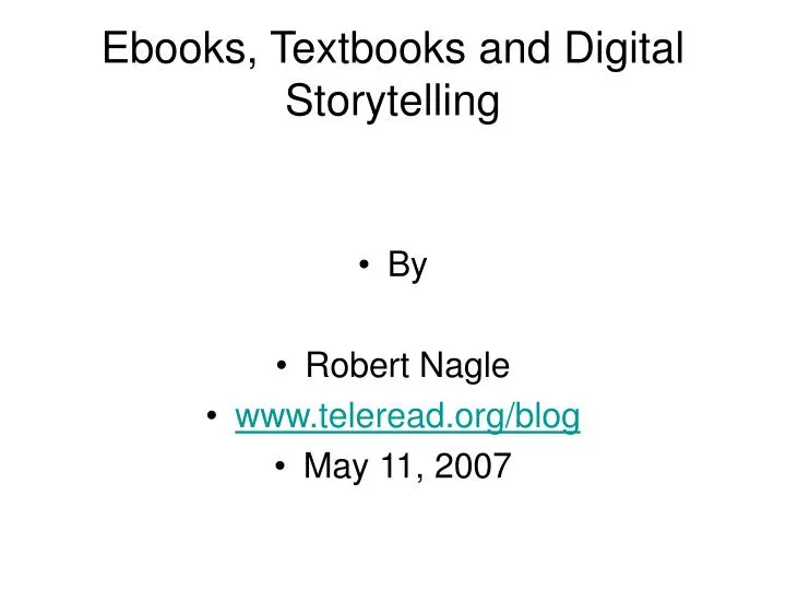 ebooks textbooks and digital storytelling