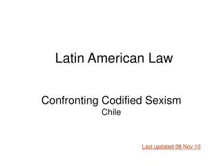 Confronting Codified Sexism Chile