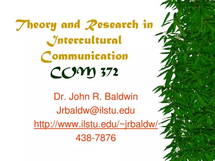 theory and research in intercultural communication com 372