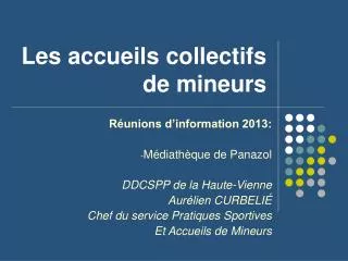 les accueils collectifs de mineurs