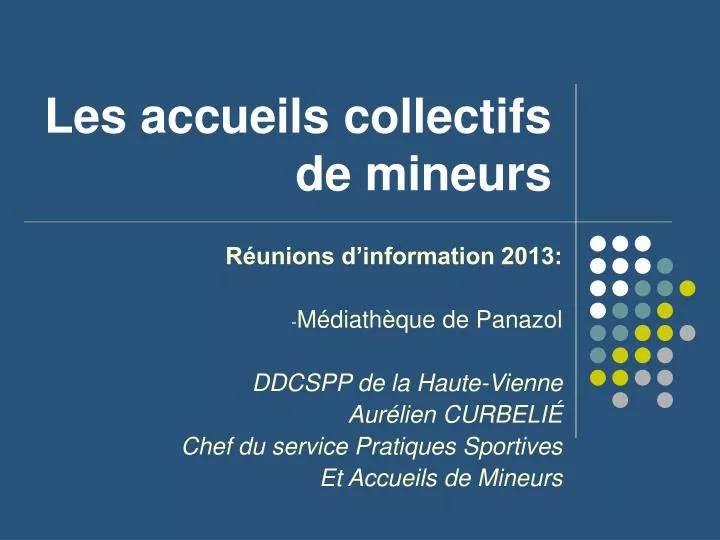 les accueils collectifs de mineurs