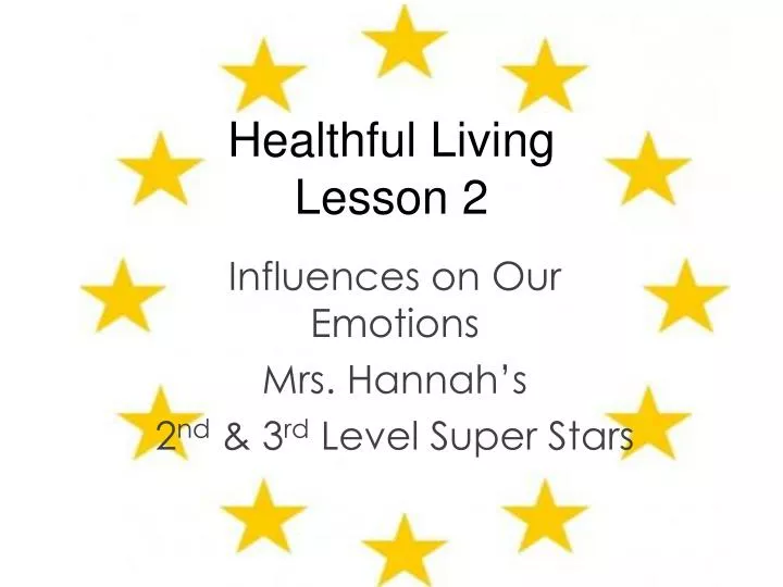 healthful living lesson 2