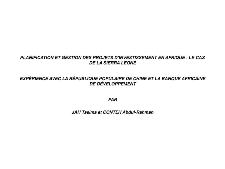 par jah tasima et conteh abdul rahman