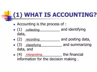 (1) WHAT IS ACCOUNTING?