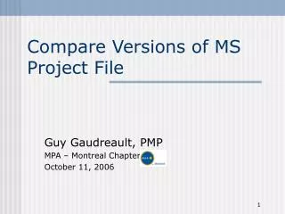 Compare Versions of MS Project File